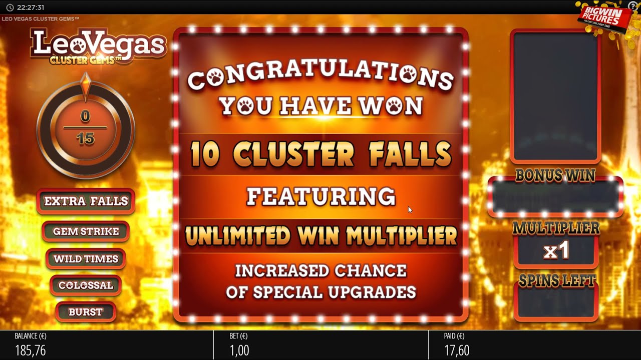 Leo Vegas Cluster Gems Slot - Cluster Falls BIG WINS!