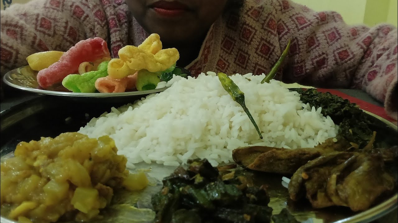 Kaddu ki sabji bhindi ka bhujiya sag baingan with rice 🌶️#SAMR