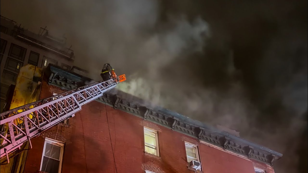**Early Arrival - Major 2nd ALARM** | FDNY Battles FIRE on 3 Floors of Mixed Occupancy | Box 608