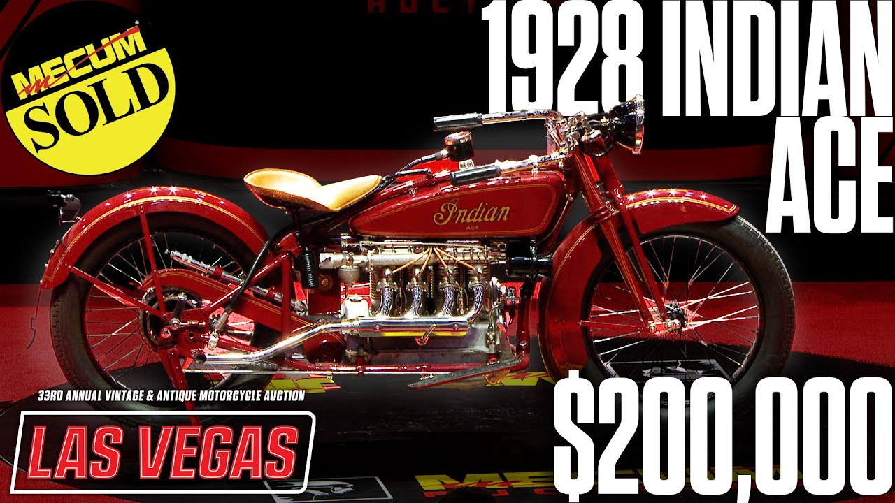 SOLD for $200,000 1928 Indian Ace // Mecum Las Vegas Motorcycles 2024