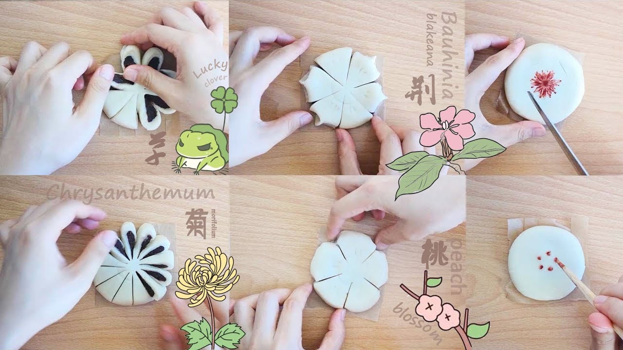 【中式酥皮】超详细！菊花酥、桃花酥、紫荆花酥、四叶草酥一次搞定A easy way to make Chinese flower pastry, the blossom Pastry dessert