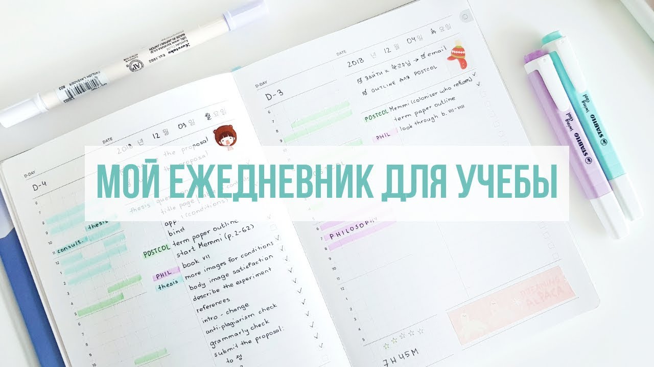 ЕЖЕДНЕВНИК ДЛЯ УЧЕБЫ || STUDY PLANNER