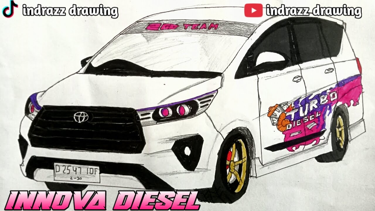 Cara menggambar mobil innova diesel 2gd
