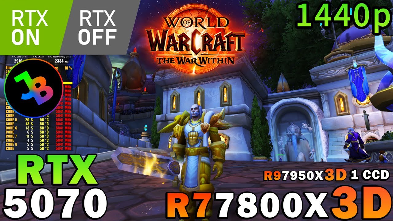 World Of Warcraft The War Within | RTX 5070 | Sim. R7 7800X3D | Max Settings | Ray Tracing | 1440p