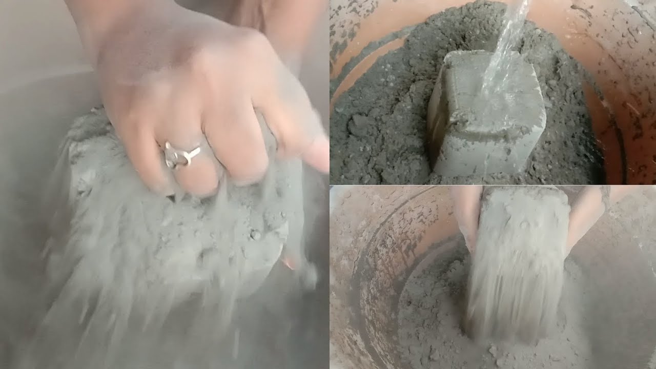 Pure cement square blocks super soft dry, wet 💦 Crumbling 😍|Satisfying video|Asmr puppys