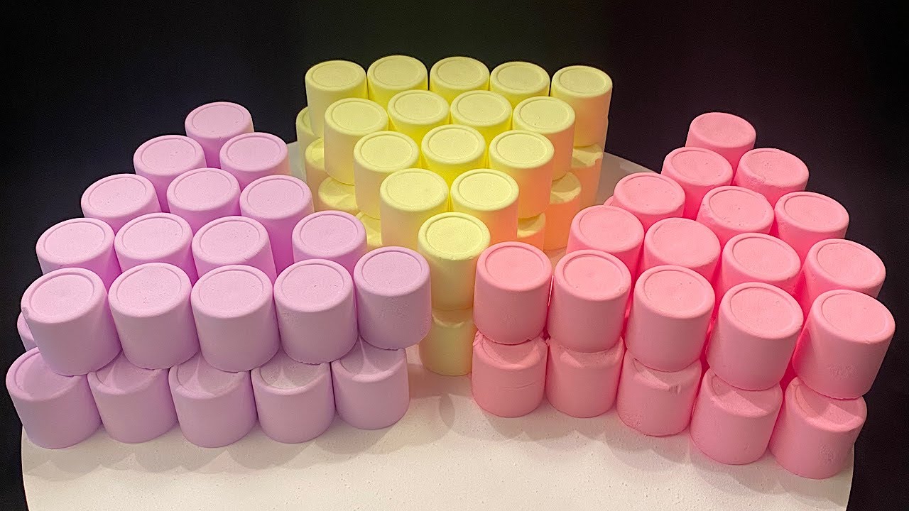 Baking soda sounds in bright colors Satisfying Video