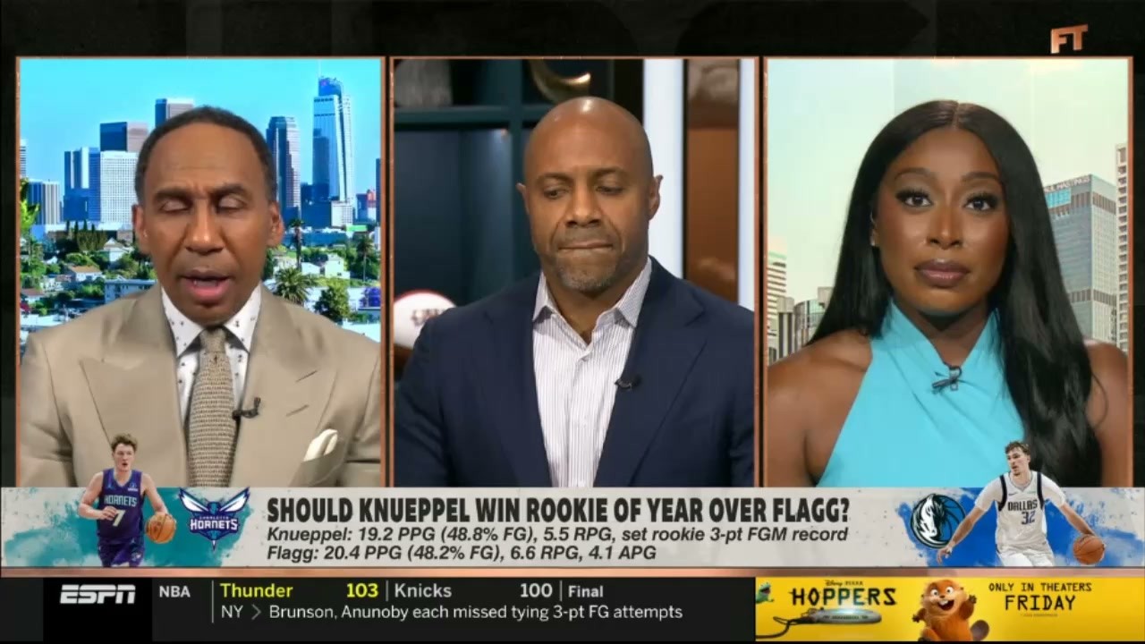 FIRST TAKE | Kon Knueppel should win Rookie of Year over Flagg? - Stephen A. on Hornets beat Celtics