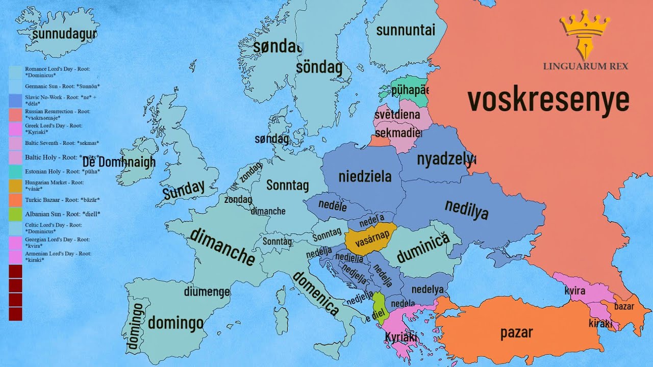 Days Of The Week Across 42 Languages | European Languages Comparison
