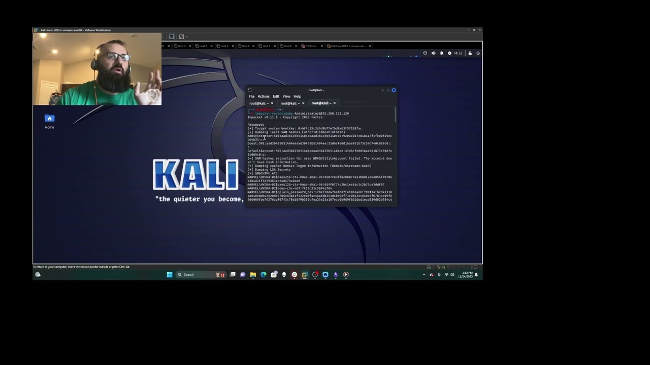 PsExec, Secretsdump, GetUserSPNs, and other tools from the Impacket Suite, great tools W/Demo