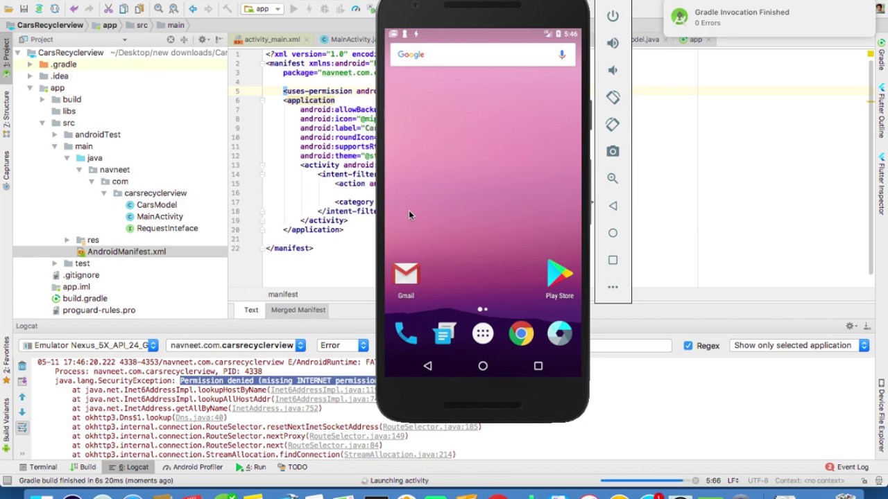Android RecyclerView Tutorial || Json Parsing using Retrofit   PART 3