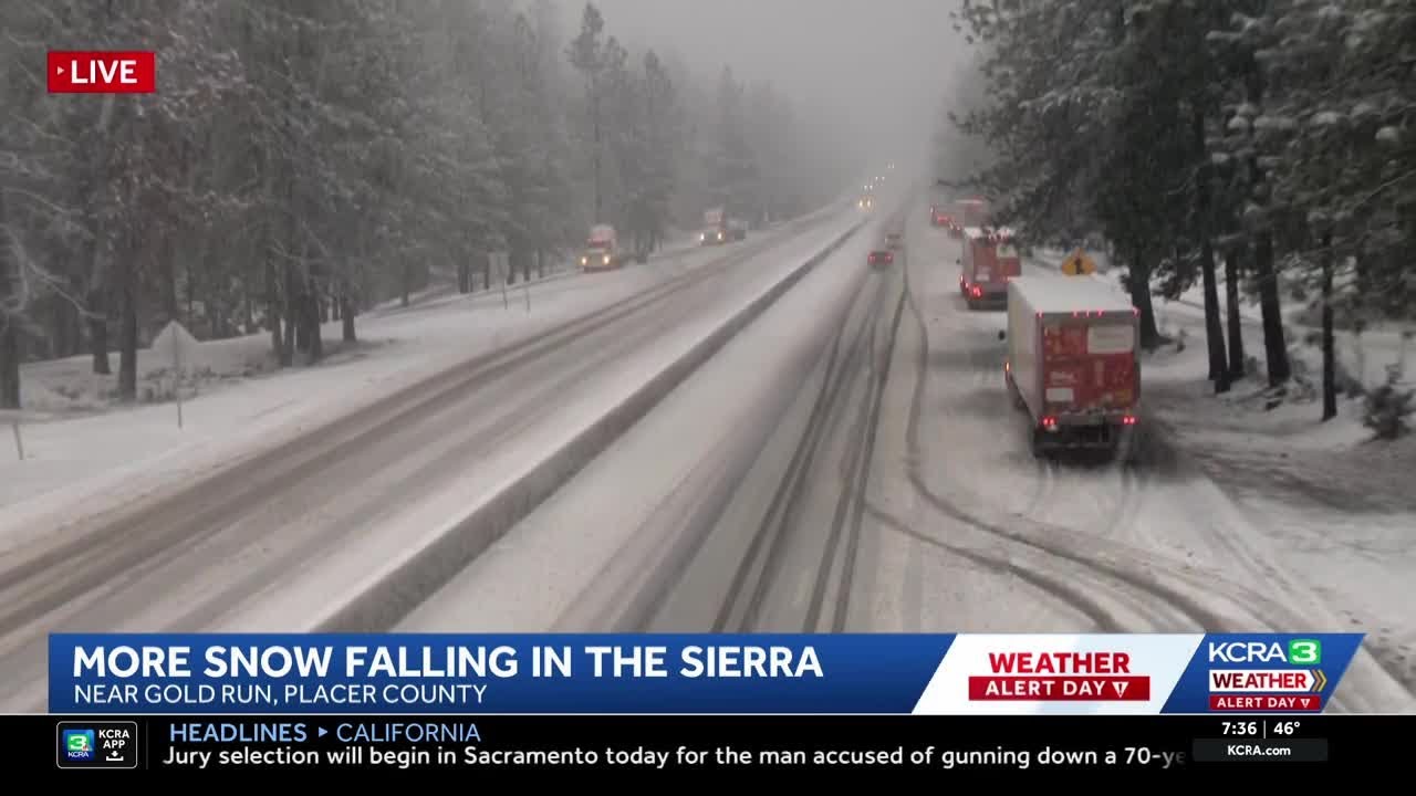 California storm coverage | Relentless snow worsens Sierra road conditions | 7:30 a.m. February 1...