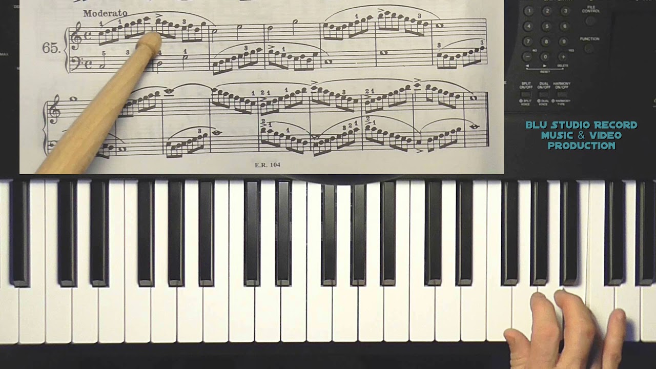 [75] Lezioni di pianoforte - School of piano - Piano lesson - Beyer  es. n 65  versione free youtube