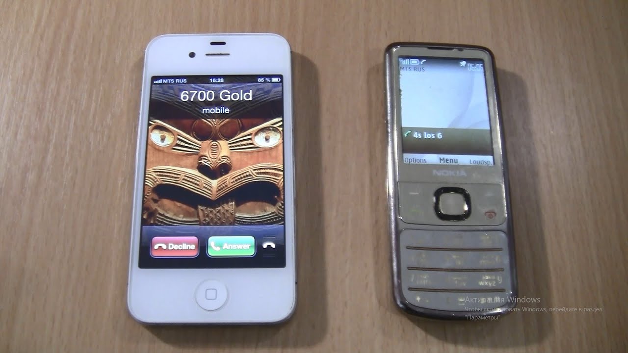 Incoming call & Outgoing call at the Same time Iphone 4s ios 6+Nokia 6700 Gold