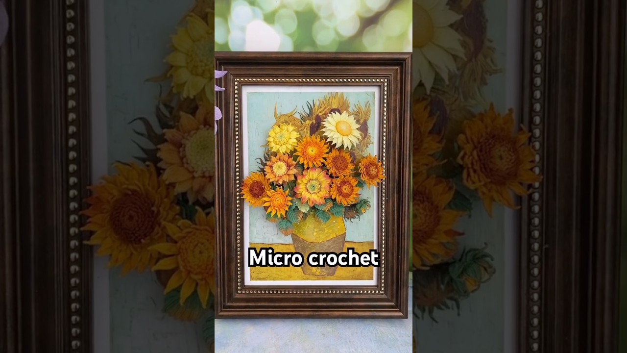Ricamando punto per punto, rinascono i Girasoli di Van Gogh. 