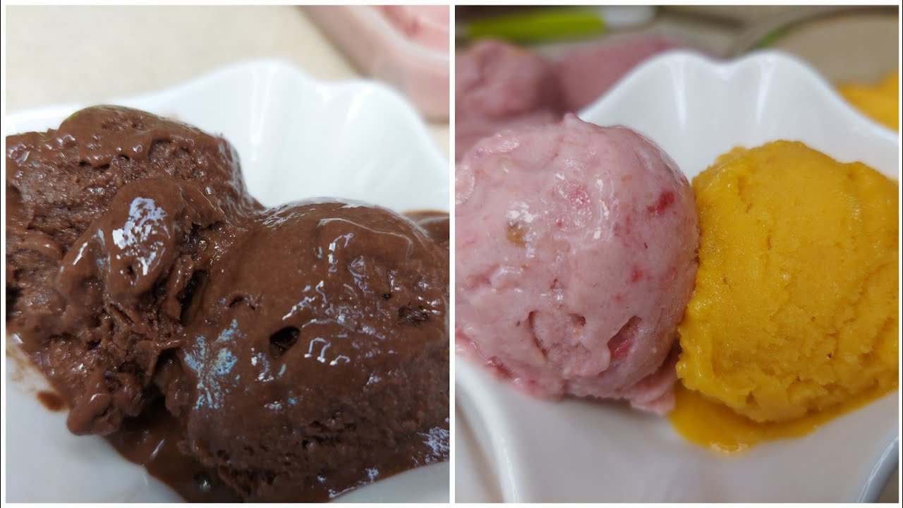 Healthy ice cream no cream no condensend milk no sugar   ايسكريم صحية بدون كريمة بدون حليب مكثف