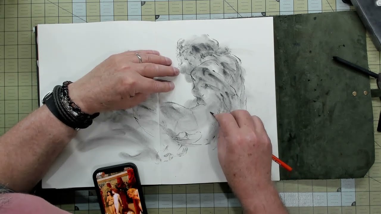 Chamois and Charcoal Sketch Book Master Figure Study