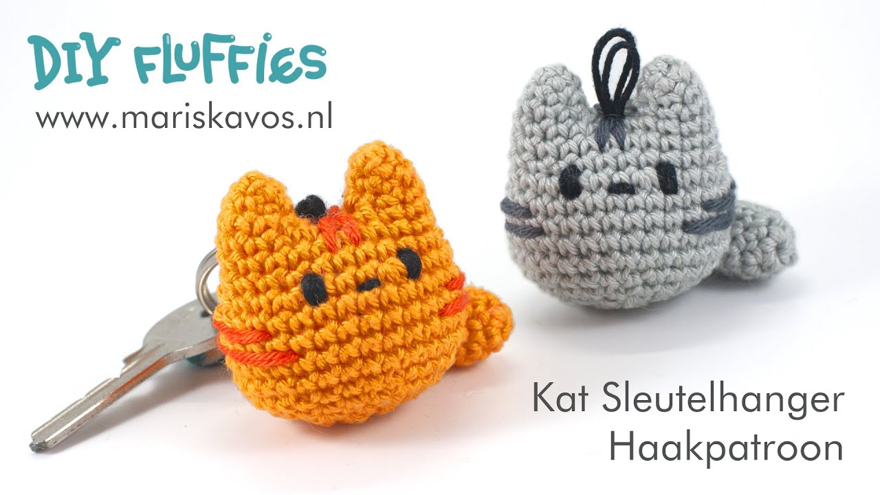 Kat sleutelhanger haken handleiding - hoe haak je een Amigurumi voor beginners Nederlands