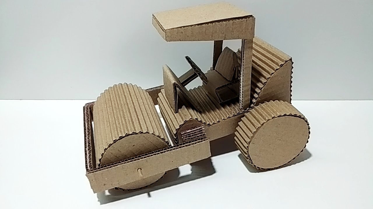 How to make a road roller in cardboard