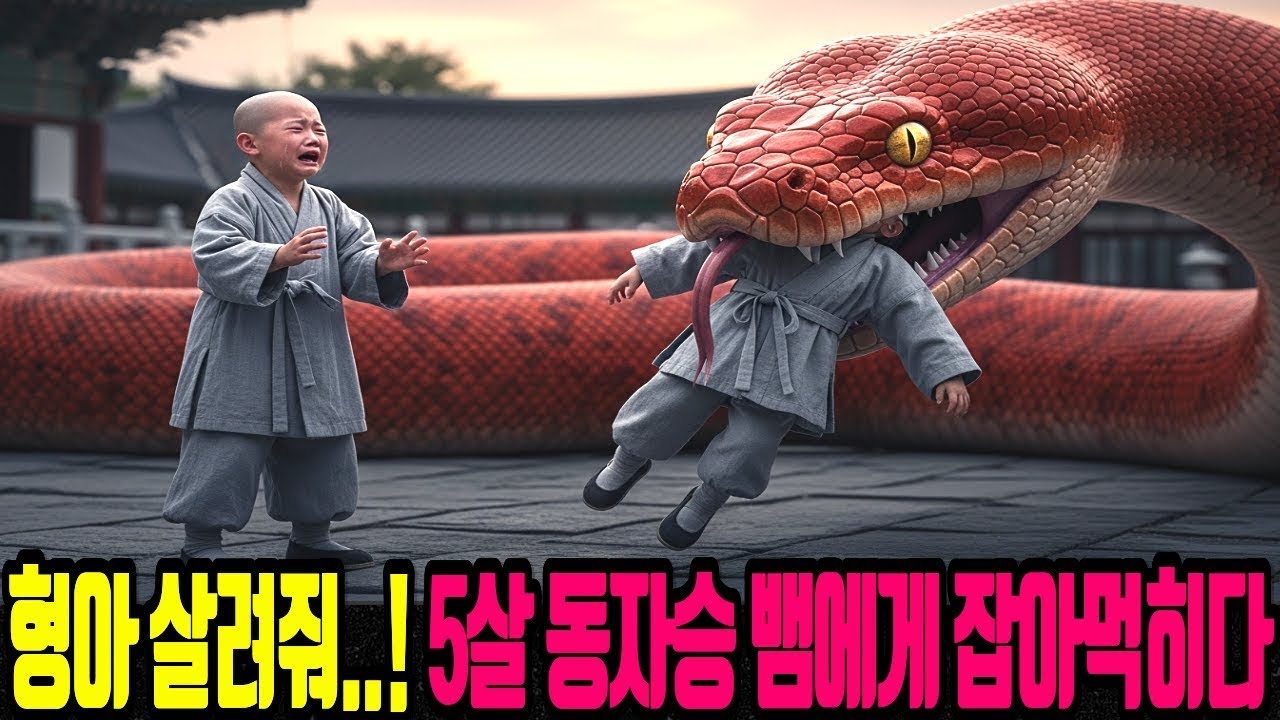 형아 살려줘  ! 5살 동자승 뱀에게 잡아 먹히다 반전실화오디오북감동사연