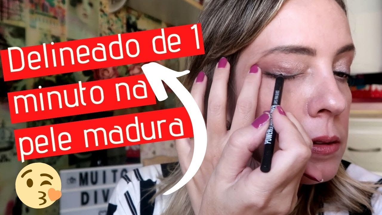 COMO FAZER DELINEADO EM 1 MINUTO NA PELE MADURA