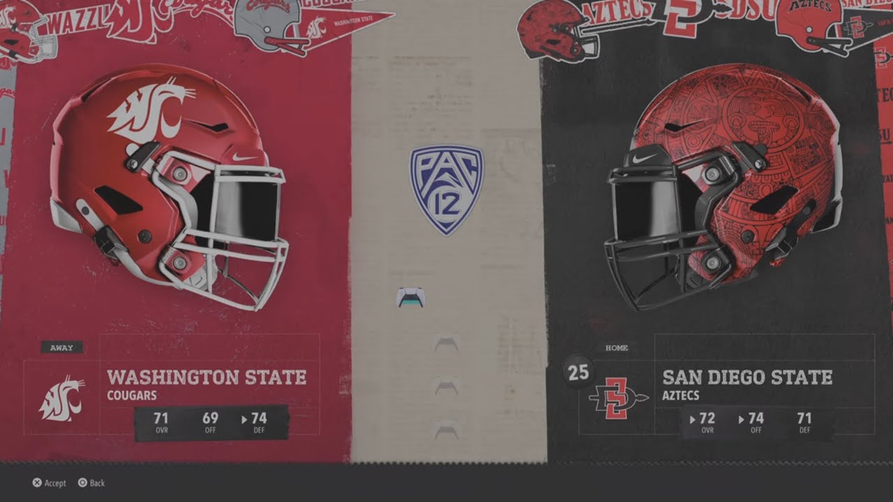 Washington State vs #25 San Diego State WK10 2030 AI vs AI
