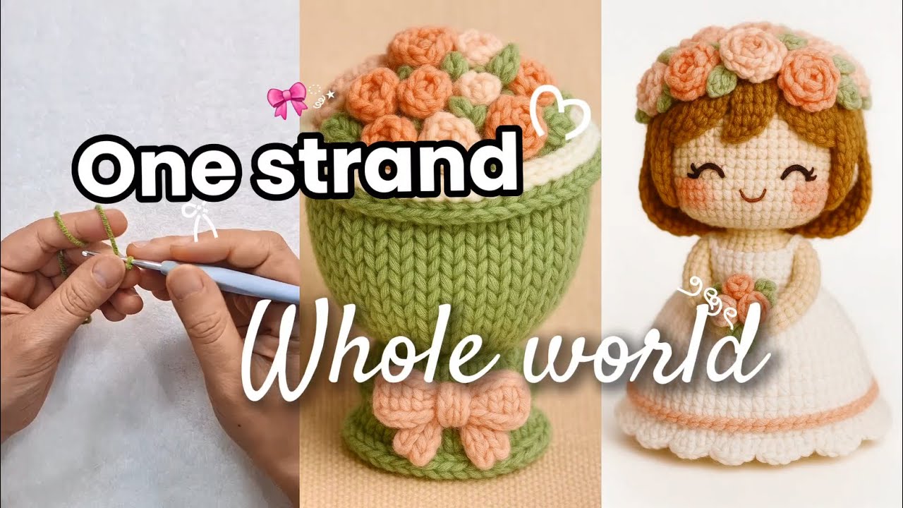 Flower doll-Full Crochet Tutorial+Pattern-No voice -P1/Búp bê hoa-Full HD-Sự im lặng chữa lành