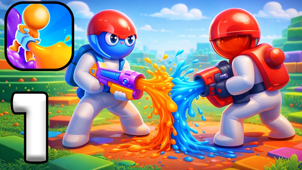 Dye Hard 🎨 Color War Gameplay Walkthrough Part 1 Splash & Dominate Enemies (Android/iOS)