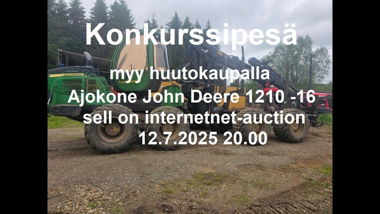 John Deere 1210E -16 Ajokone myynnissä konkurssihuutokauppa.fi sivustolla. Huutokauppa päättyy 12.7.