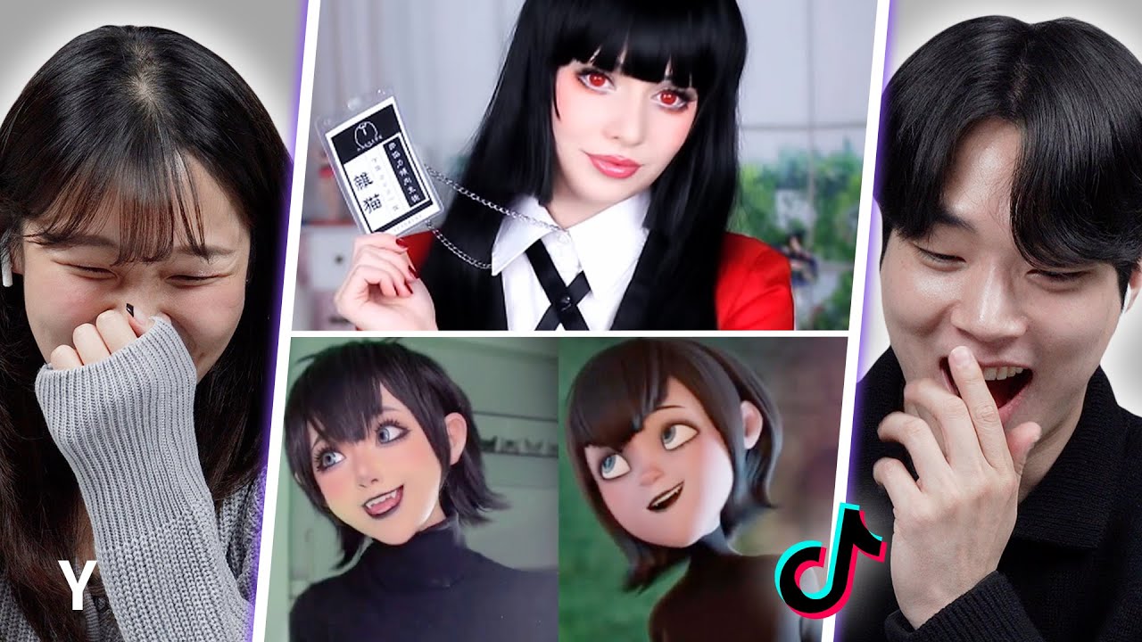 Корейский парень и девушка реагируют на косплей TikTok | Y