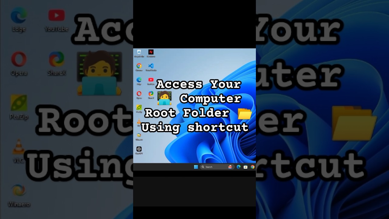 How access root folder using shortcut #windows #shorts