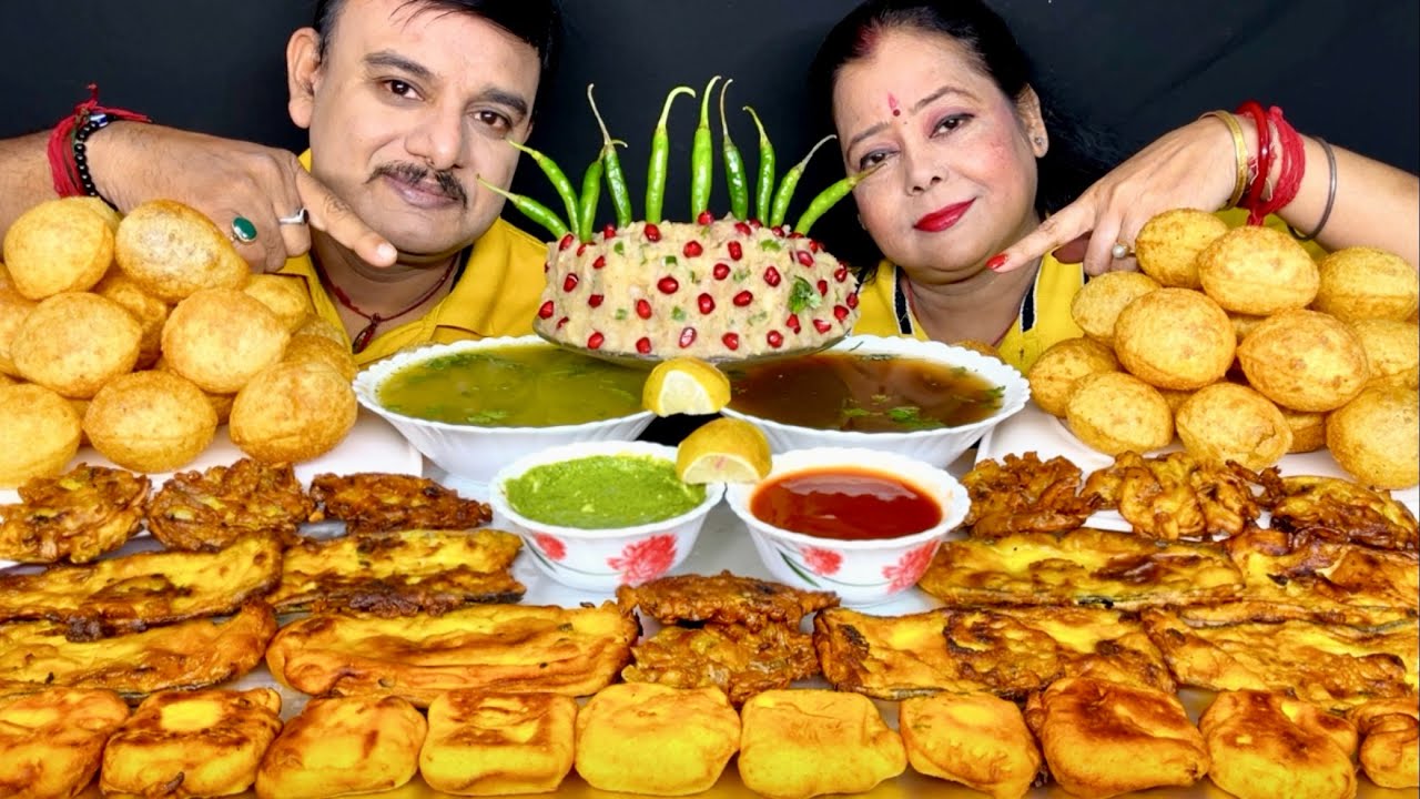 SPICY🌶️🌶️🌶️PANI PURI PANEER PAKORA GOLGAPPA PYAZ PAKORA EATING CHALLENGE|INDIAN STREET FOOD| 