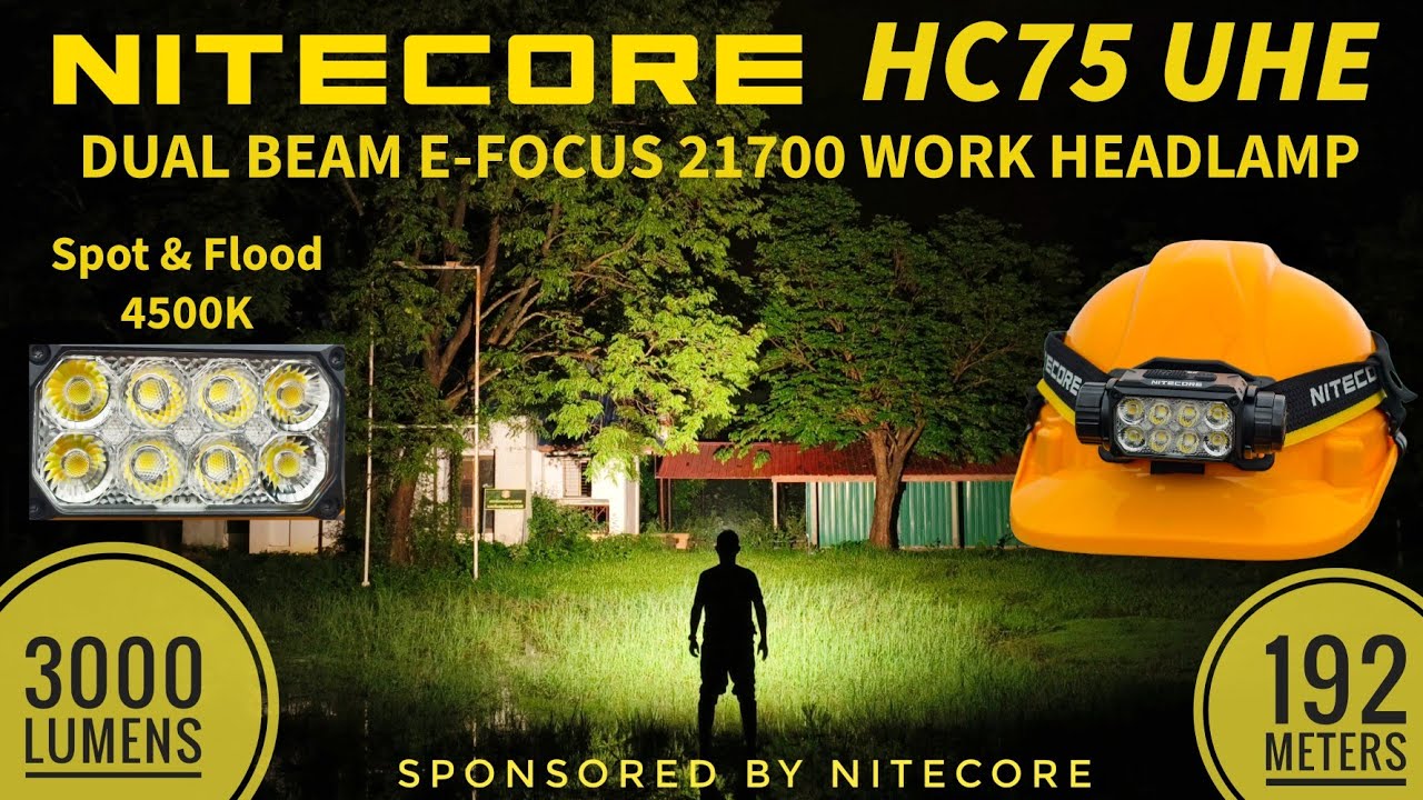 Nitecore HC75 UHE - 21700 Focus Adjustable Work Headlamp Review & Comparison vs HC65 UHE