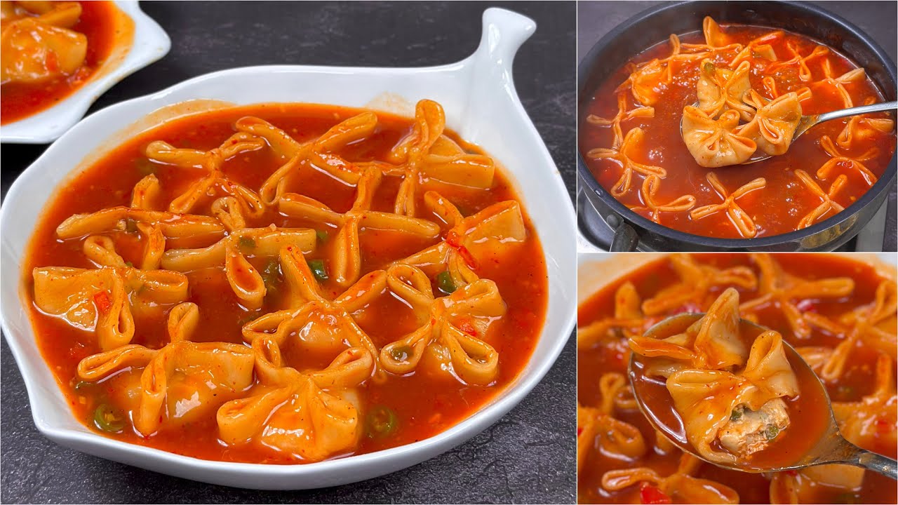 ৫ মিনিটে চিকেন মমো / ডাম্পলিং স্যুপ রেসিপি | Chicken Soupy Momo | Chicken Dumplings Soup Recipe 