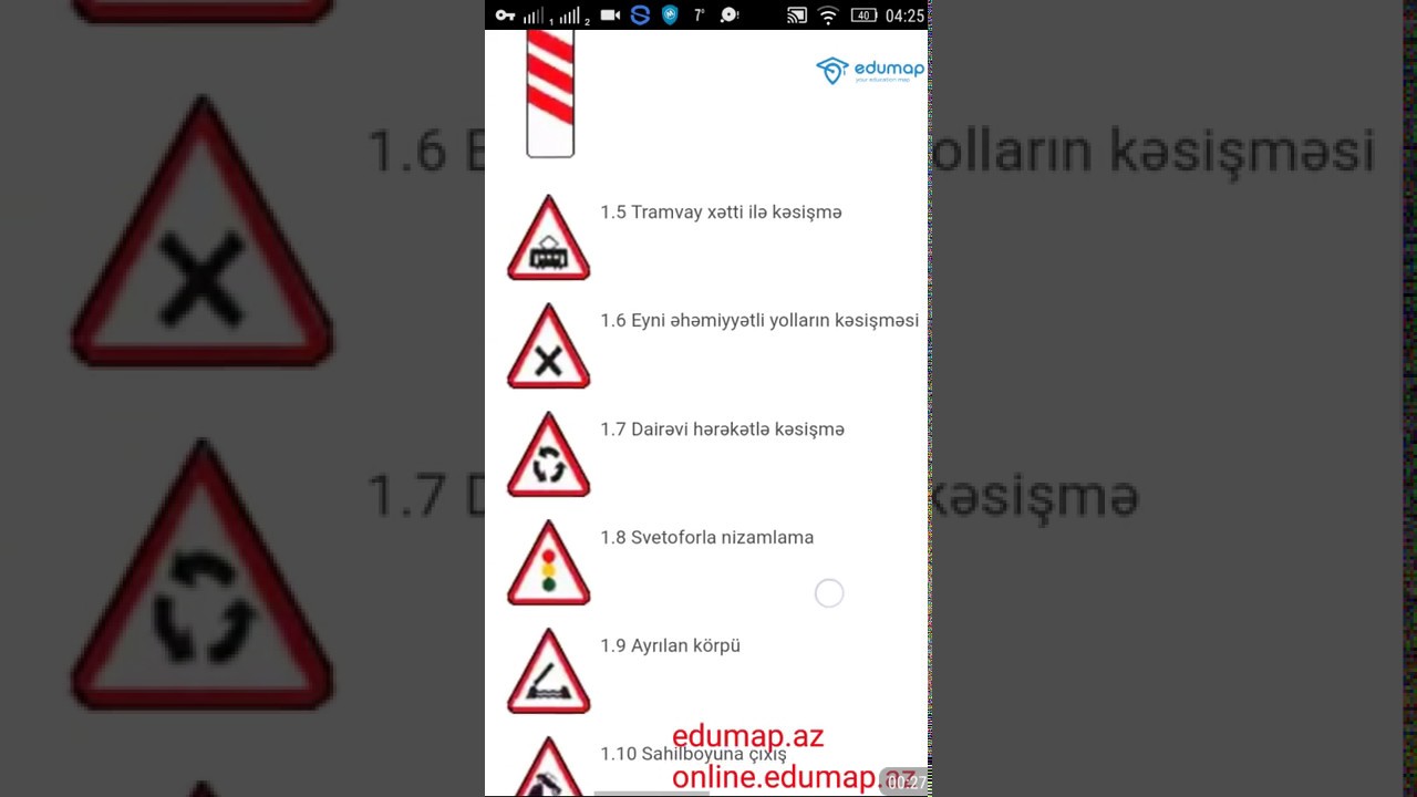 Sürücülük (Prava) imtahanına hazırlıq! - DƏRS 5 - Maddə 62. Yol Nişanları: Xəbərdarlıq Nişanları