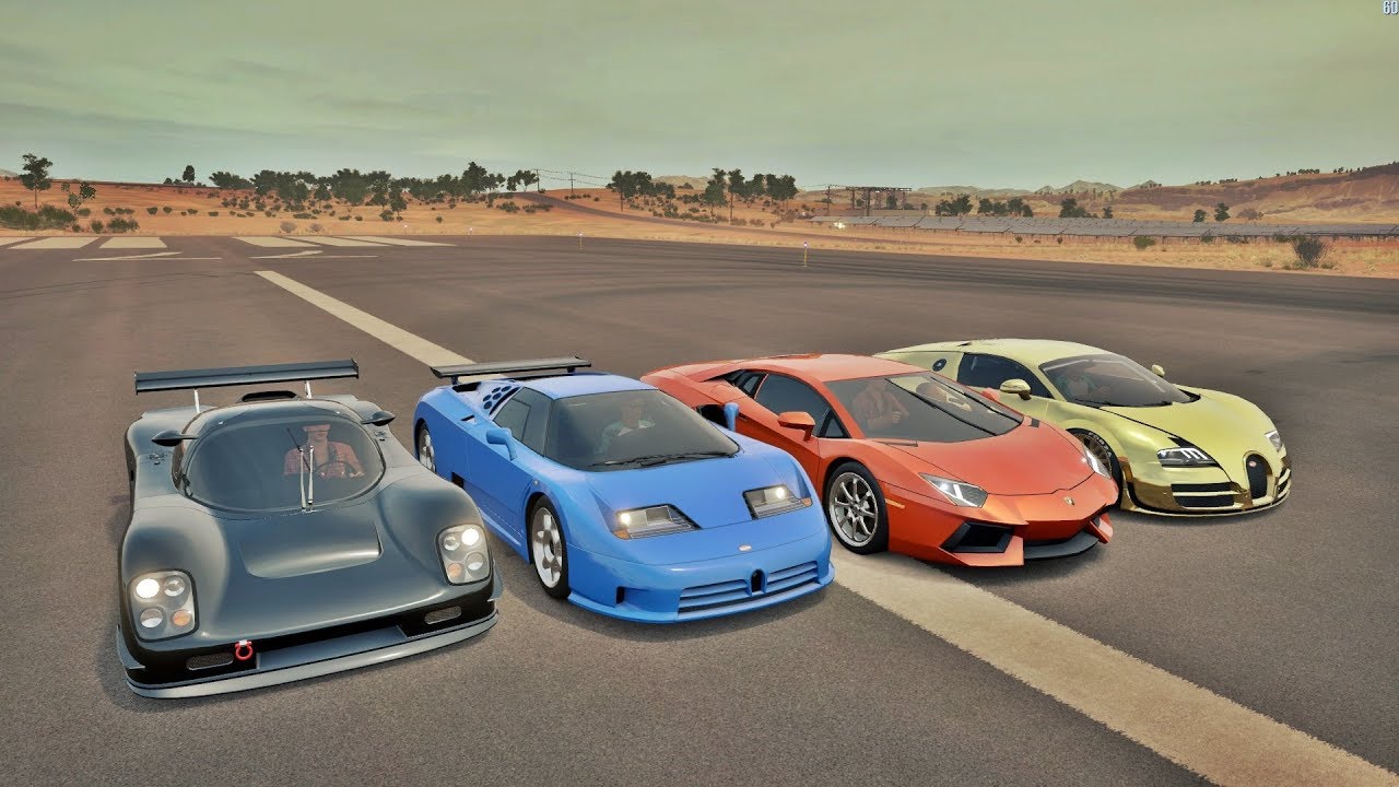 Forza Horizon 3 Online - Aventador VS Bugatti Veyron VS Bugatti EB110 VS Ultima GTR