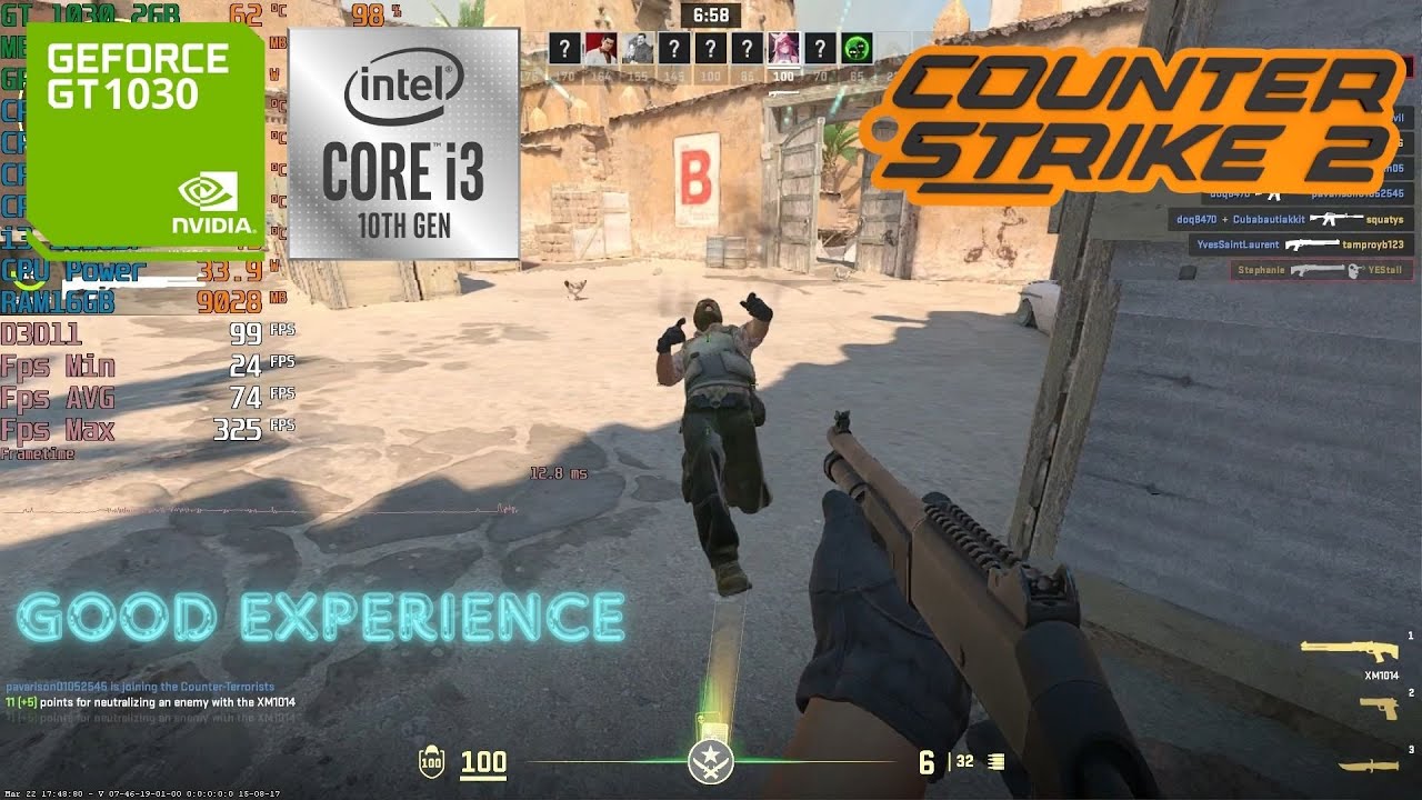 GT 1030 2 ГБ GDDR5 &mdash; Counter Strike 2 [Тест] &mdash; 2024