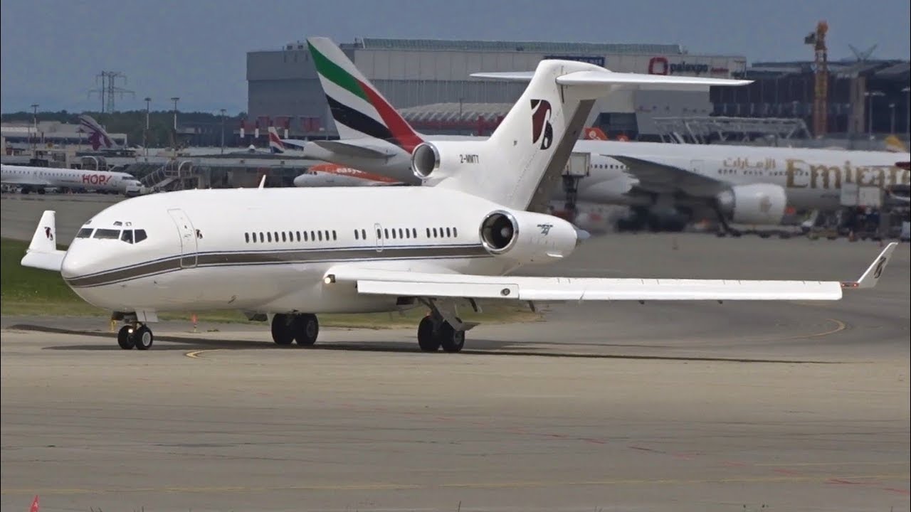 [FullHD] *RARE* Boeing 727-100 2-MMTT landing & takeoff at Geneva/GVA/LSGG