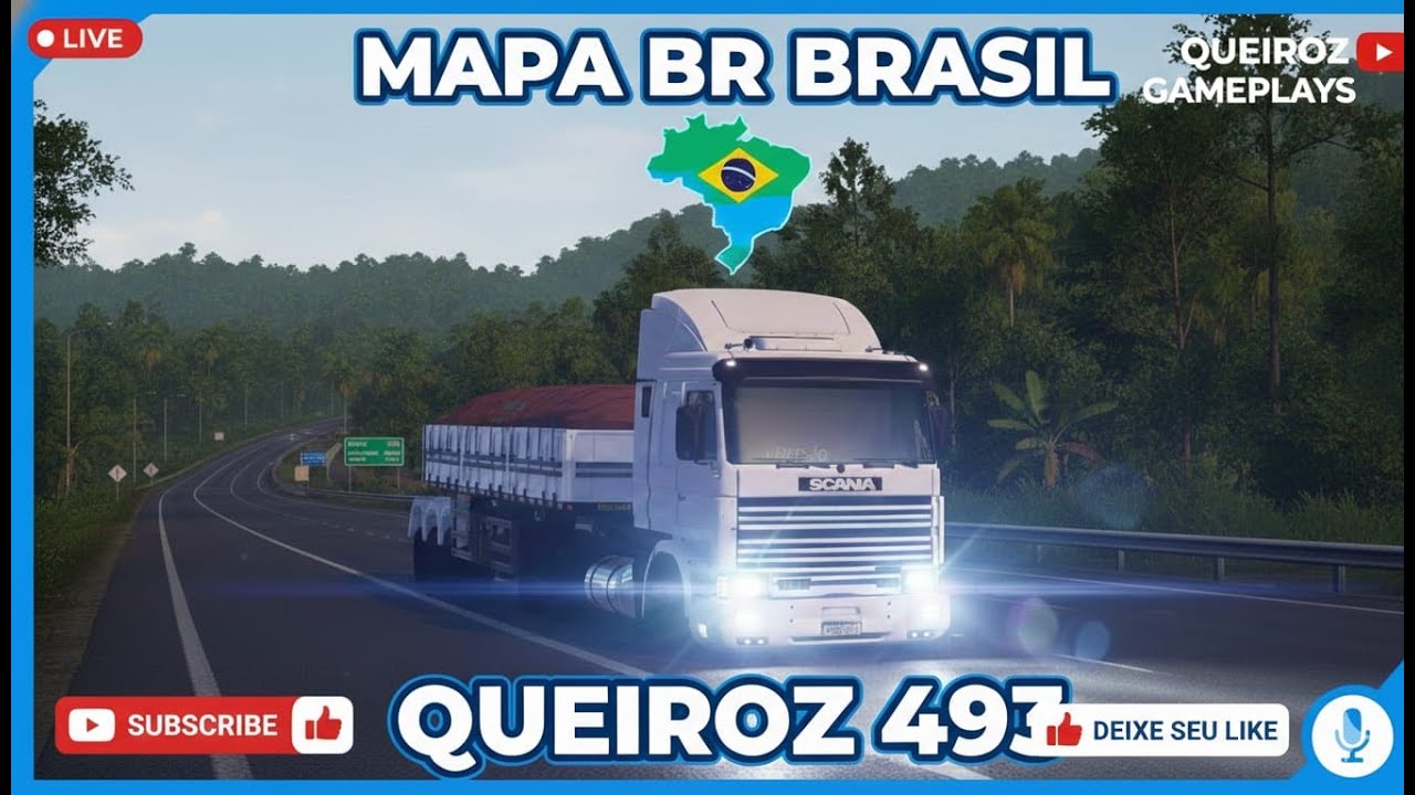 LIVE  ETS2 MAPA BR BRASIL BORA VIAJAR