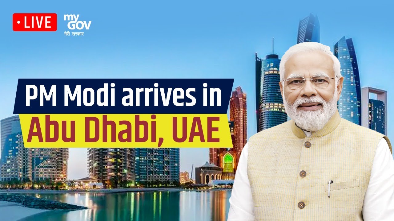 PM #Modi Arrives in #AbuDhabi, UAE