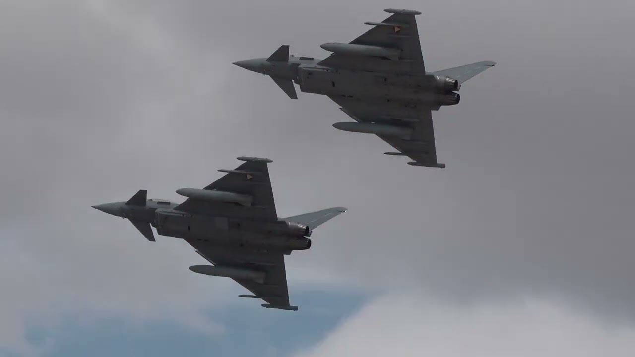 My view of RIAT Friday 15th July 2022 Austrian Air Force 2x Eurofighters and C 130k Hercules QRA Dem