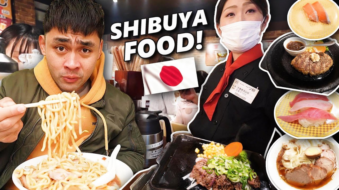 Authentic JAPANESE Food Tour  in Tokyo, JAPAN🇯🇵 SHIBUYA Food Tour! Ramen, Sushi, Steak!