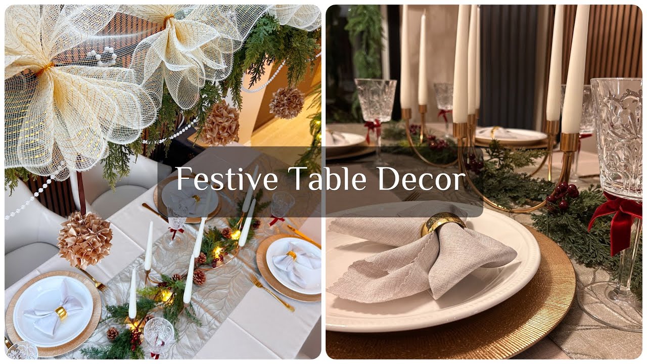 Festive Dining Table Decor Ideas | Elegant Christmas Table Setup 🎄 #christmas   #tabledecor #viral