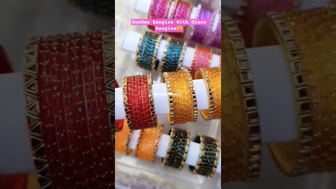 Kundan bangles With Glass Bangles / Whatsapp - 9442050121