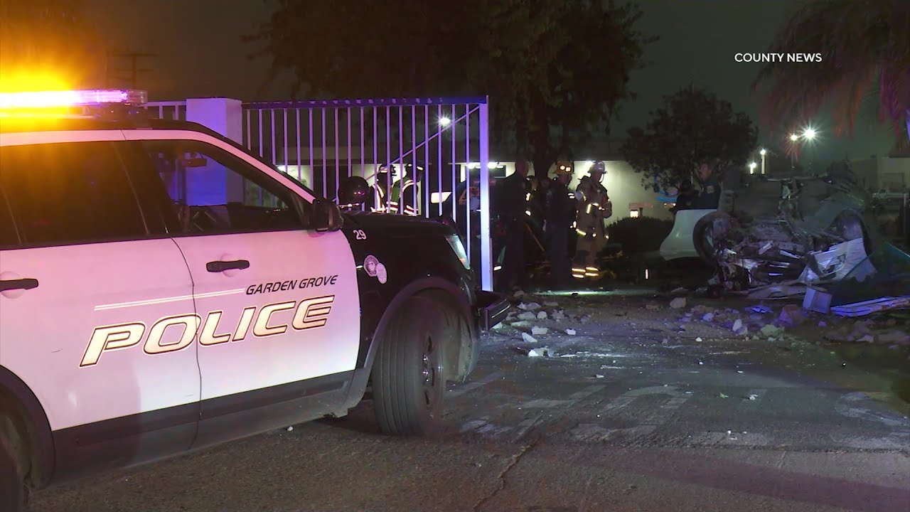 Police Search For Gun After Rollover Crash Injures Three | Garden Grove, CA