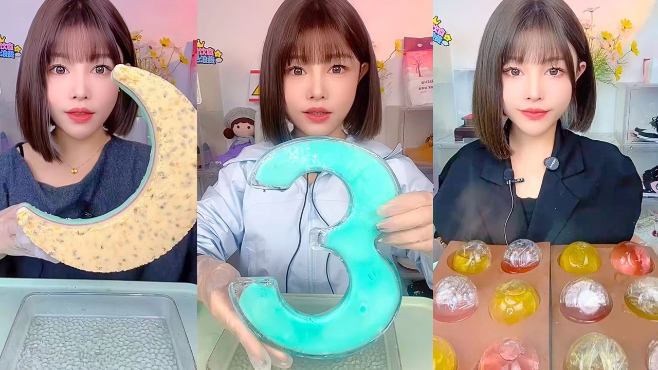 Crescent Jelly, Number-Shaped Blue Jelly, and Fruit Jelly Domes