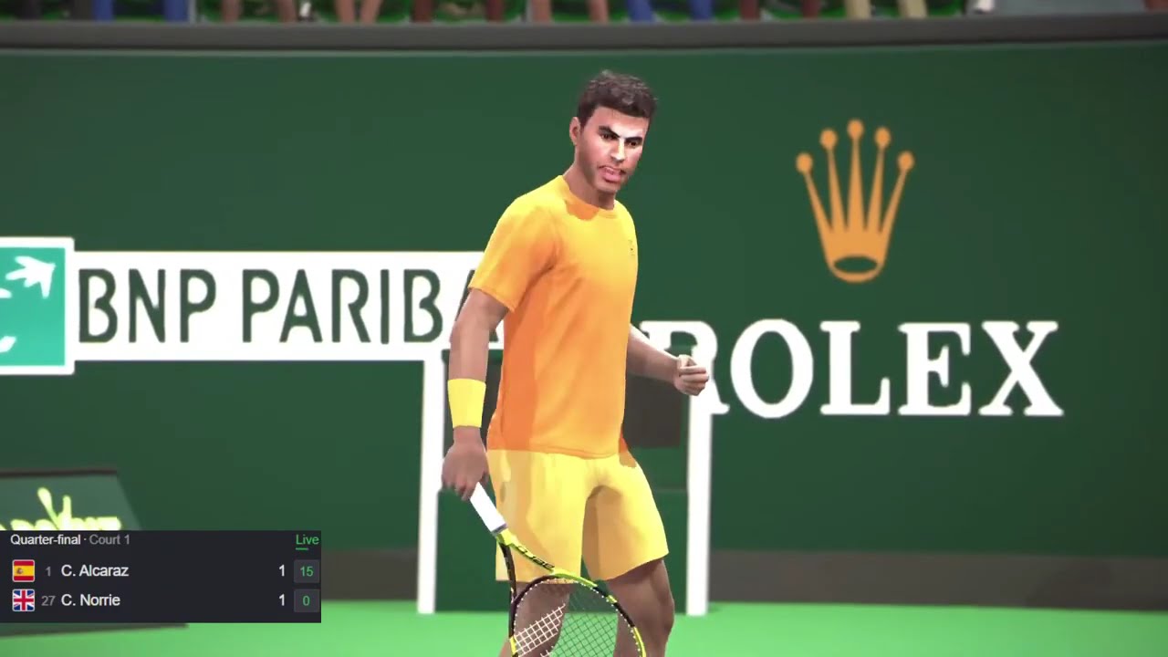🔴Live: Carlos Alcaraz Vs Cameron Norrie- Indian Wells 2026 - Quarter Final -Official game ATP