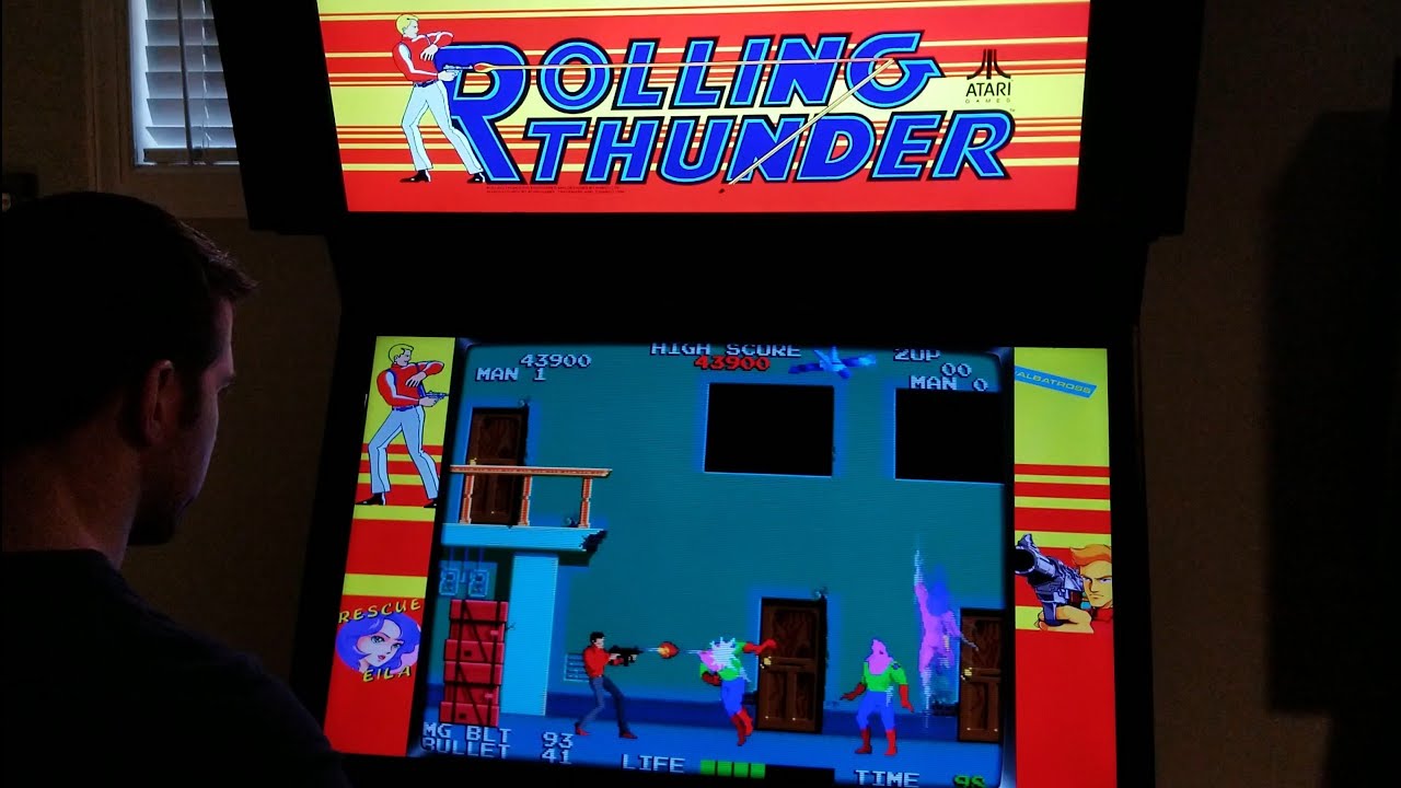 Rolling Thunder Arcade Cabinet MAME Gamplay w/ Hypermarquee
