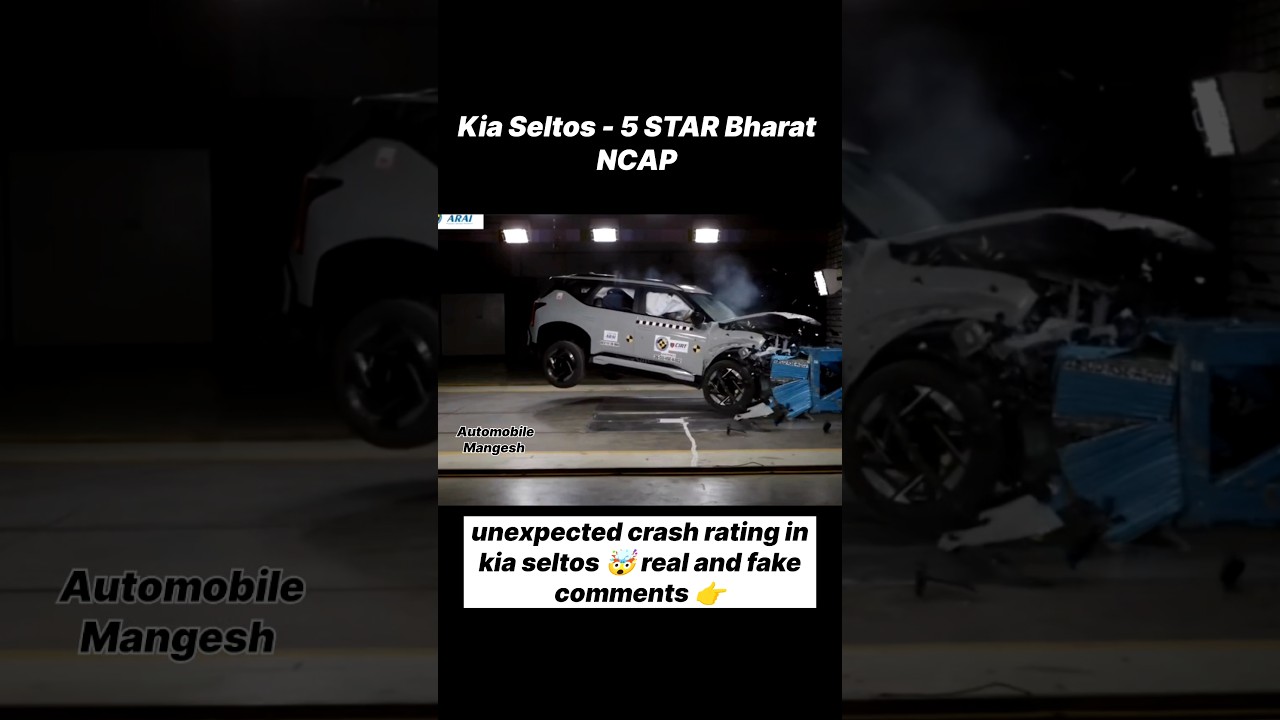 watch the end 🤯 Kia seltos crash testing 😎.#kia #msrtc #short #tata #vlog  #travel #cash #bus #suv