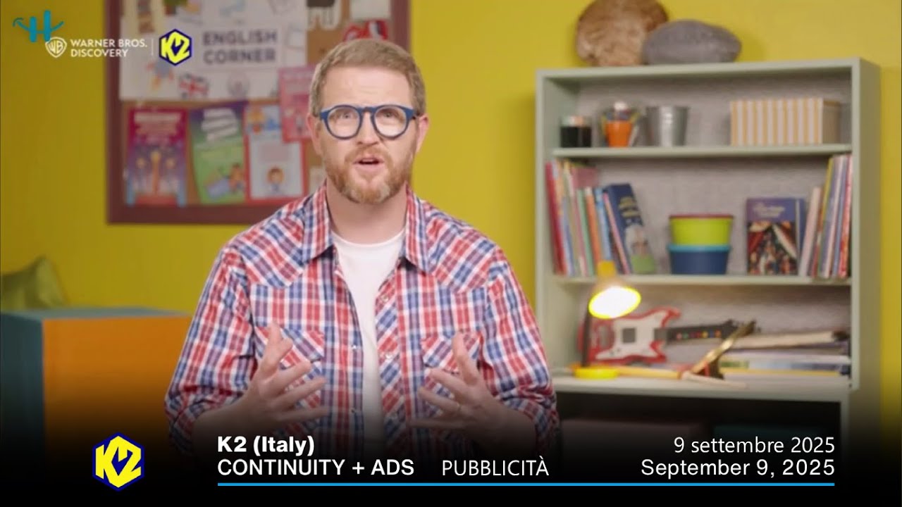 K2 (Italy) continuity + ads | September 9, 2025 • K2 pubblicità | 9 settembre 2025