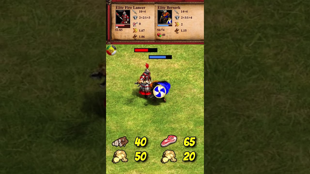 Elite Fire Lancer (Jurchens) vs Elite Berserk | The Three Kingdoms | AoE2 #Shorts